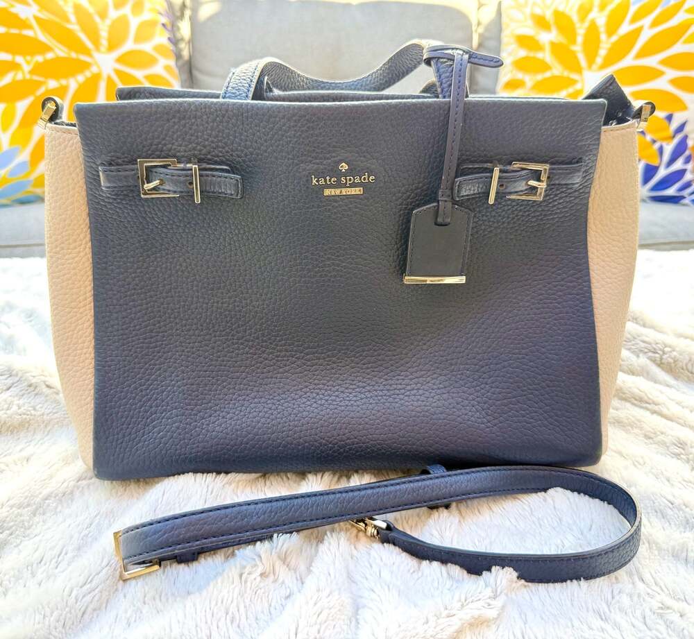 Kate Spade Holden Street Lanie Two-Tone Pebbled Leather Satchel